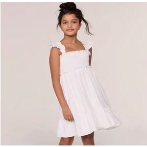 JANIE AND JACK  Seersucker Smocked Sundress Girls Tween 18 XL Pink White NWT